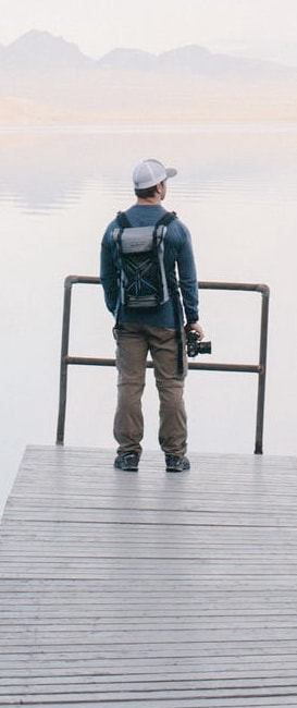 man at snowy place